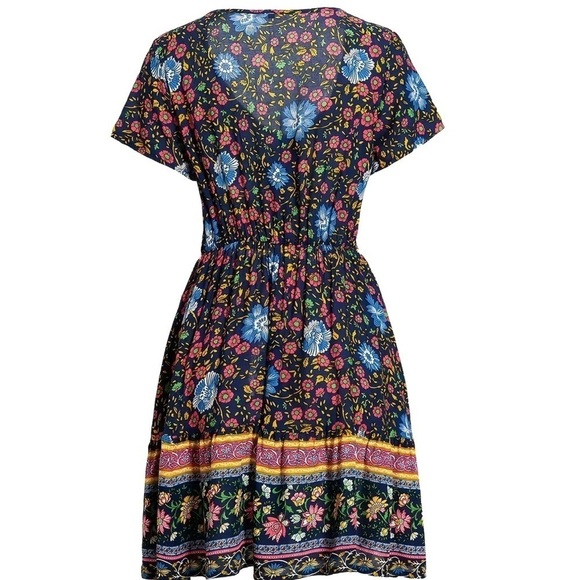 Bohemian Floral Pattern Dress - Picture 8 of 16